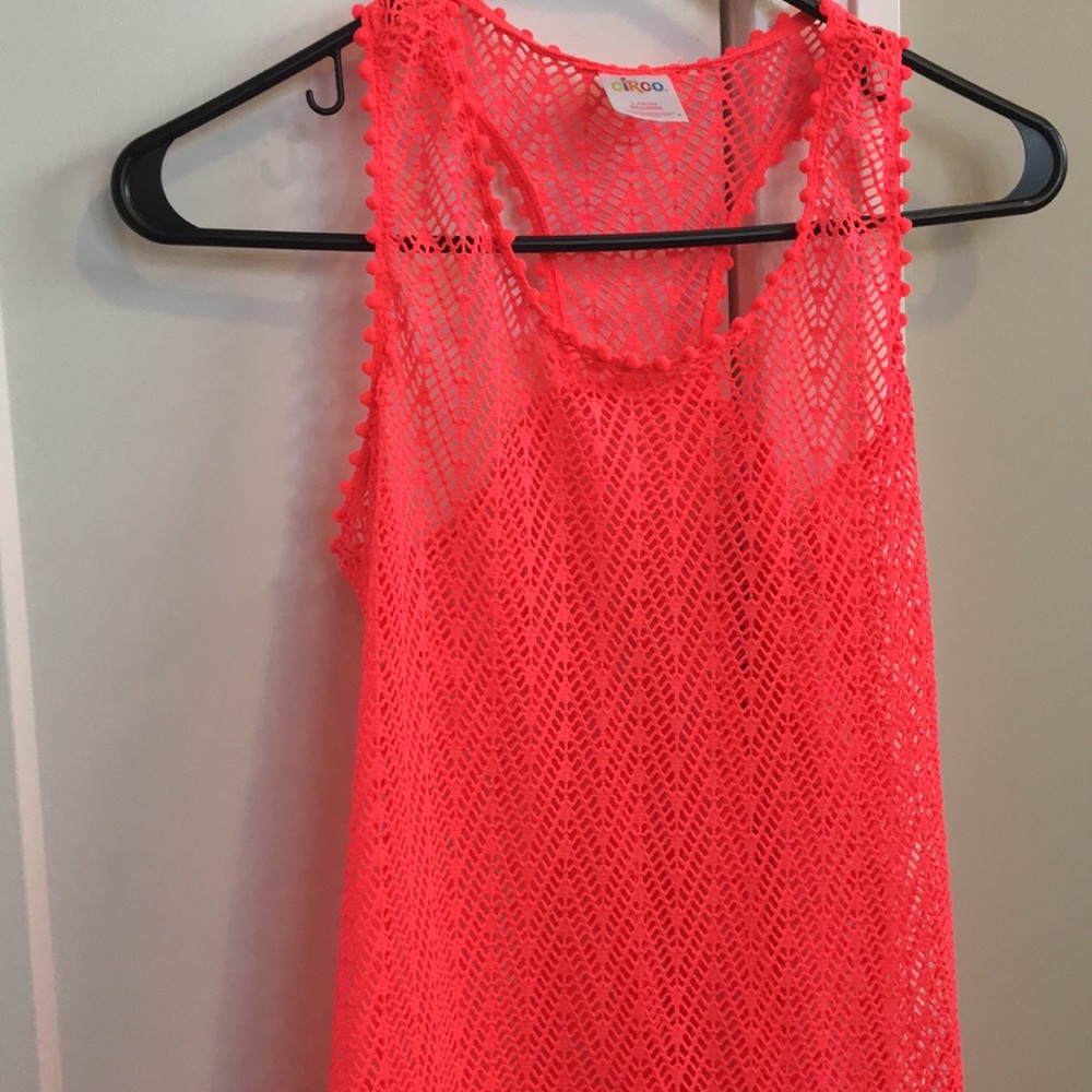 Neon coral pink Circo swimsuit coverup